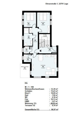 Erstbezug – Hochwertige 3-Zimmer-Wohnung im Erdgeschoss, 32791 Lage, Erdgeschosswohnung